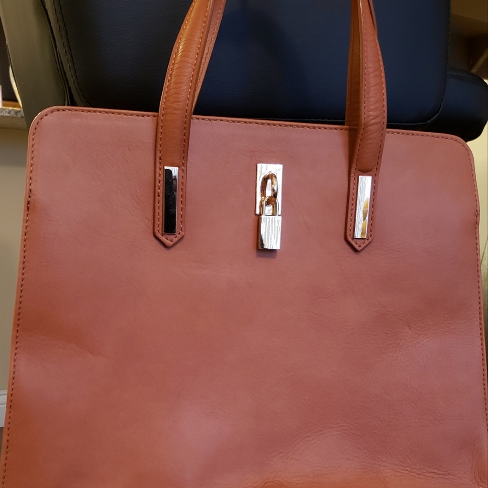 100% Italian Leather - Cognac Color Satchel